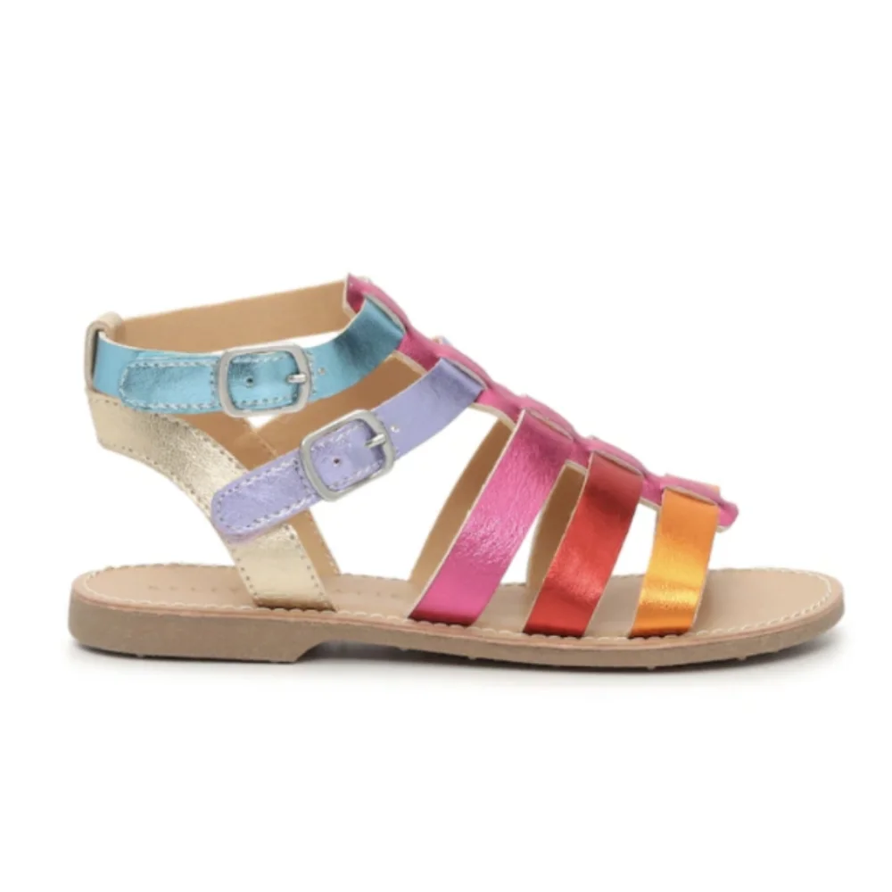 NIB Kelly & Katie Chloe Gladiator Rainbow Sandal Kids Size 5